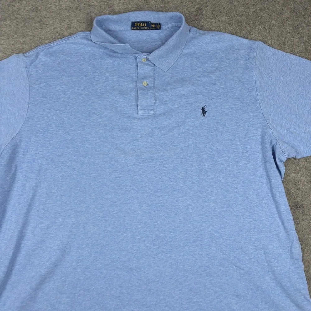 Polo Ralph Lauren Polo Shirt Mens 3XB Blue Heather Short Sleeve Pony Logo